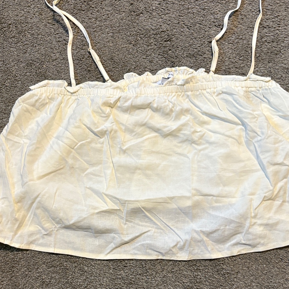 WeWoreWhat Cream Ruffled Top
